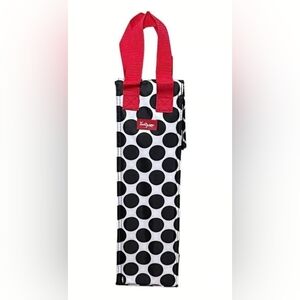 Thirty-One Polka Dot Insulated Wine Tote ■ Black & White with Rwd Handle